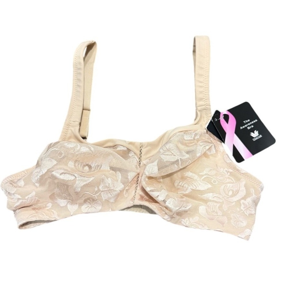 Wacoal Awareness Full Figure Underwire Bra 36C Sand Beige Floral Lace 85276 NEW